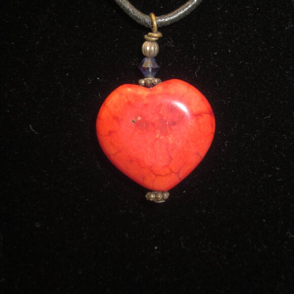 Red Jasper Heart Pendant Necklace - Picture 2 of 4